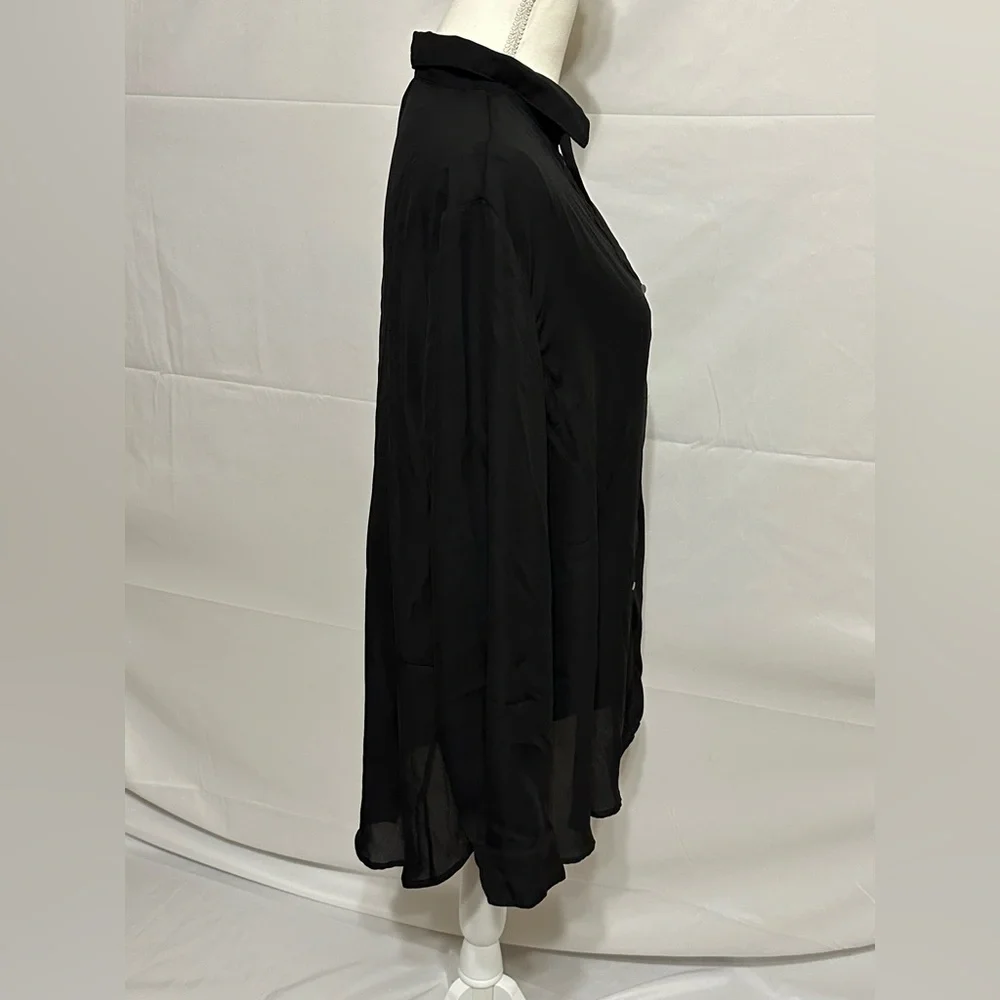 Massini Size XL Black Button Up Blouse - Picture 5 of 6